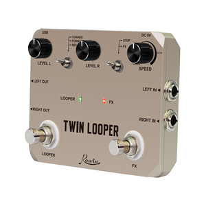 Rowin LTL-02 ikiz Looper Pedal 10 dak döngü süresi yükseltilmiş Undo Redo çift parça döngü etkisi elektrik gitar için - Product Image 5