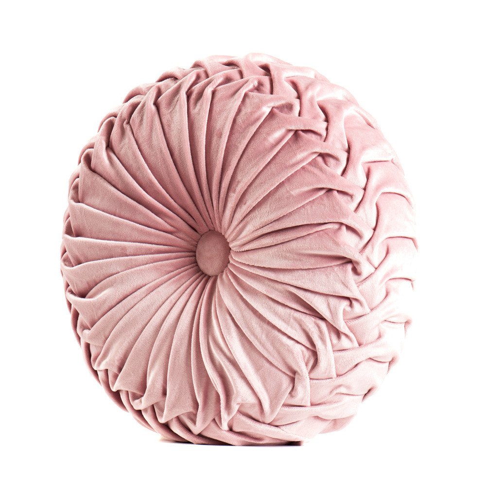 Coussin rond en velours rose Pays-Bas (inclus)