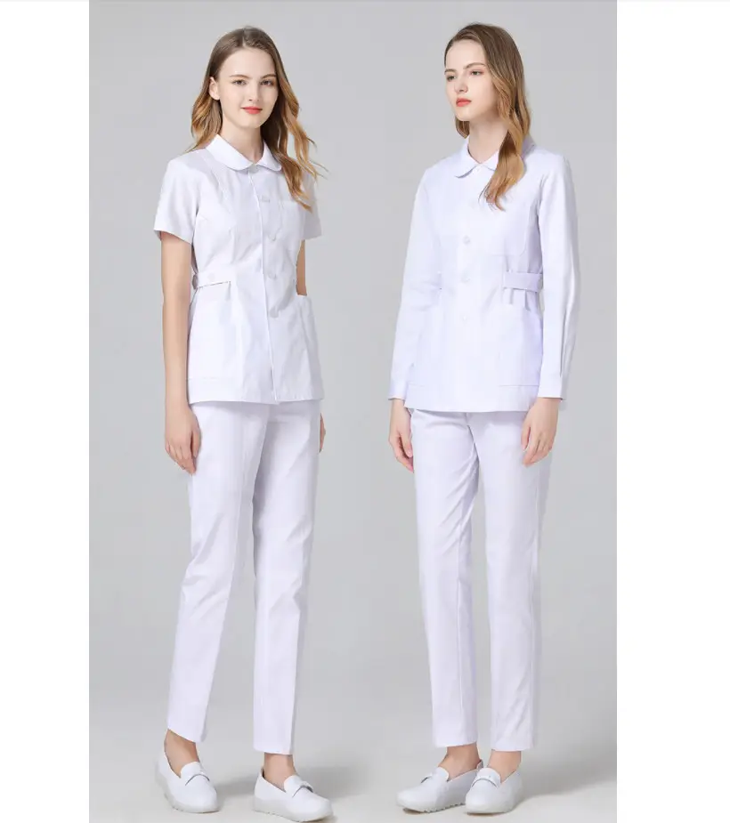 Tuta da infermiera abito da donna dentista a maniche lunghe estate manica corta sezione sottile bellezza cappotto bianco tuta divisa