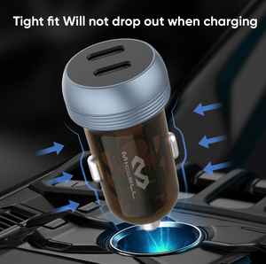 Veaqee 20W PD QC3.0 Portable Charger Car Quick Dual Dual Port Type-c Adapter Fast Charging <strong>Usb</strong> Car Charger - Product Image 2