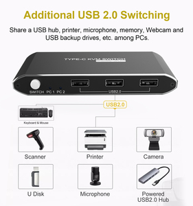 Type C <strong>KVM</strong> <strong>Switch</strong> 4K 60hz 2 Port 11 Years OEM Factory Multi Usb 2.0 2x1 Hdmi <strong>Kvm</strong> <strong>Switch</strong>