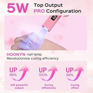 Portable 5W Pink LED <strong>UV</strong> Light <strong>Lamp</strong> for Gel Nails Mini Dryer with LCD Screen &amp; USB Fast Curing - Product Image 2