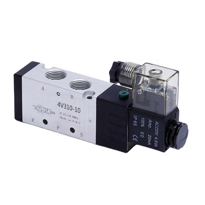 5/2 FORMA DE 4V210-08 G1/4 de aire neumático válvula piloto actuando direccional individuales AC 24V 220V 380V control de válvulas de solenoide