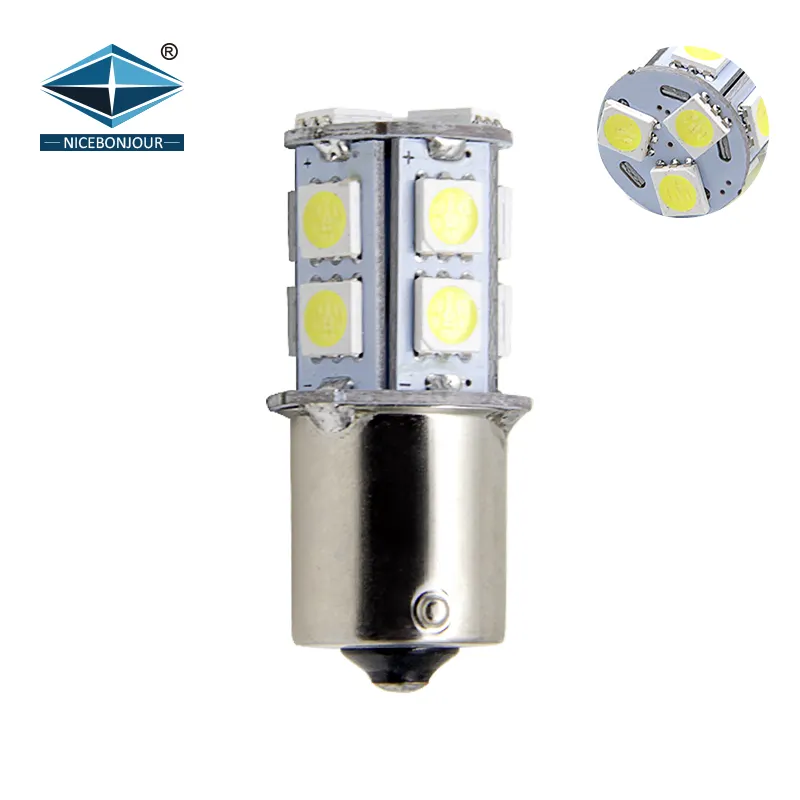 Bombilla LED para coche T20 S25 5050 13SMD, iluminación intermitente opcional, luz de freno y giro