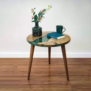 豪华客厅家具树脂核桃圆桌环氧茶几茶几 - Product Image 6