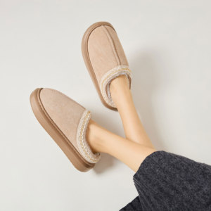 Kış yumuşak Faux süet kabarık kürk ev kapalı sıcak peluş bayanlar kadınlar için erkek ayakkabısı slaytlar terlik - Product Image 5