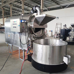 30-500kg/lote aço inoxidável aquecimento a gás elétrico cacau grãos de café grão amendoim soja sementes porca torradeira máquina de torrefação