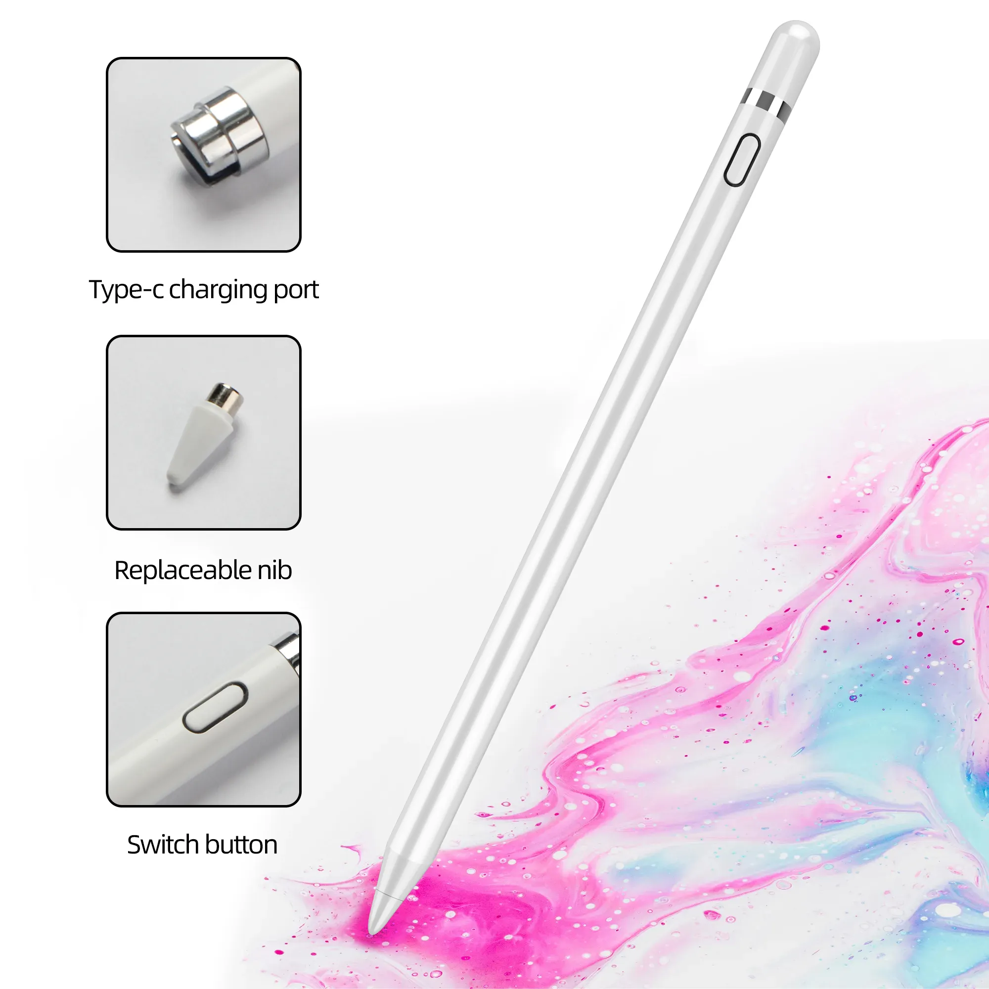ปากกาแท็บเล็ต XP ดินสอ USB ปากกาสไตลัสดิจิตอลอเนกประสงค์แบบชาร์จไฟได้อเนกประสงค์หน้าจอสไตลัส USB ที่ชาร์จ OEM K811