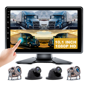 10.1インチクワッドスプリットAHDモニターバックアップカメラRVトレーラーセミトラックキャンピングカーバス & 4リアサイドビューカメラDVR - Product Image 1