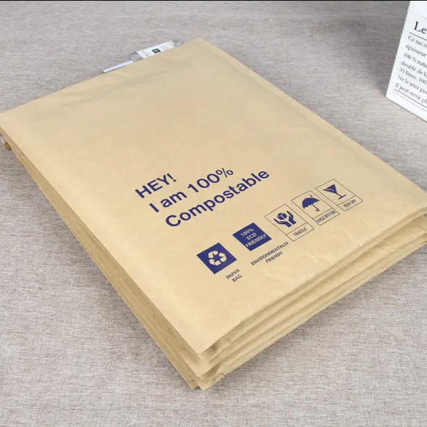 Прямая Продажа с фабрики Китая, Самоуплотняющаяся самоклеящаяся сумка из крафт-бумаги с вашим собственным логотипом