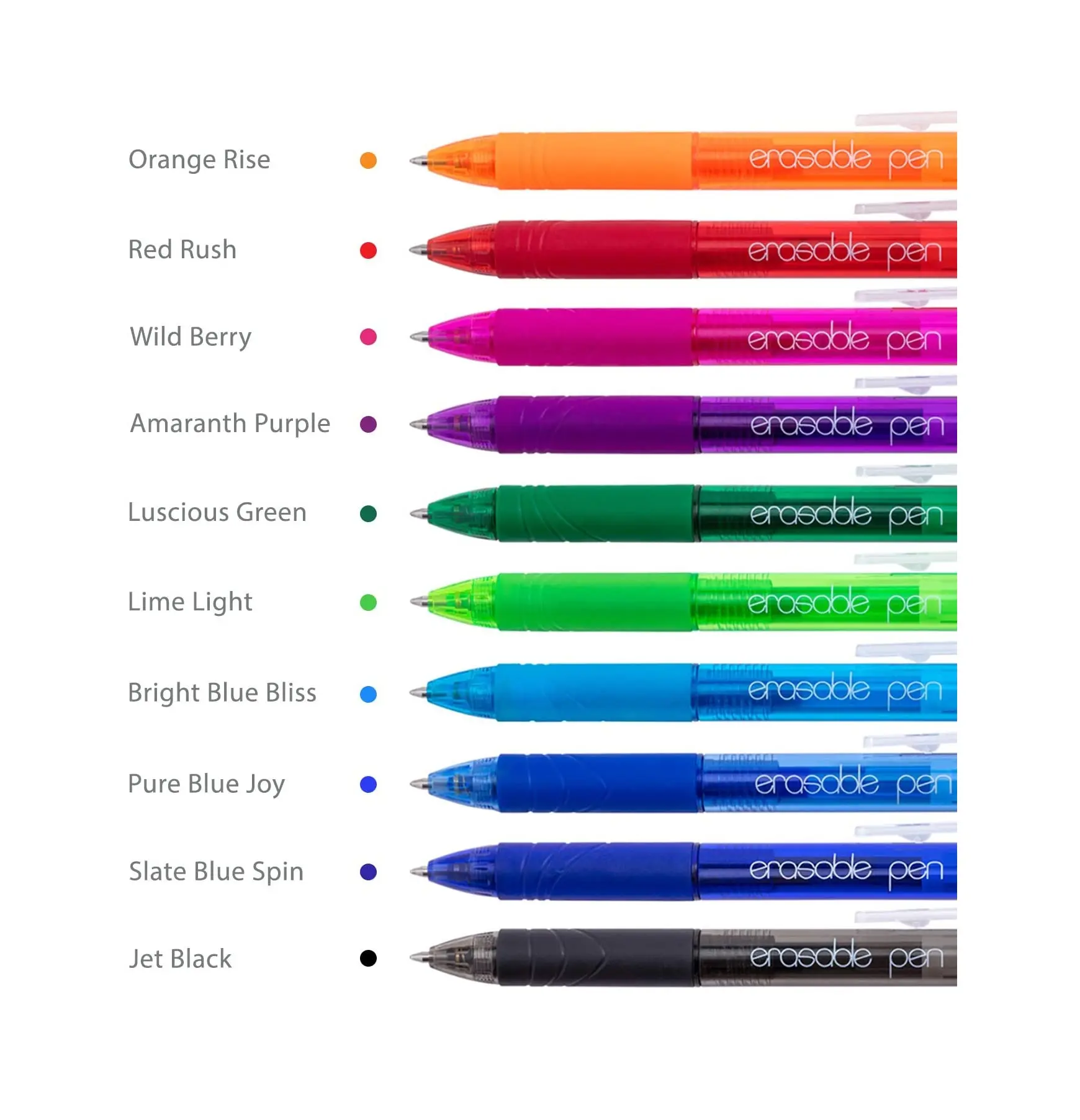 थोक 0.5 स्मार्ट व्यामार्जनीय नोटबुक के लिए 0.7mm रंगीन जेल पेन मार्कर वापस लेने योग्य डिजाइन