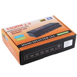 Audio Video Equipments Custom Logo <strong>4</strong> Port <strong>HDMI</strong> Splitter <strong>1</strong> in <strong>4</strong> Out 4K 60Hz <strong>HDMI</strong> Splitter 4k for Computer Multimedia