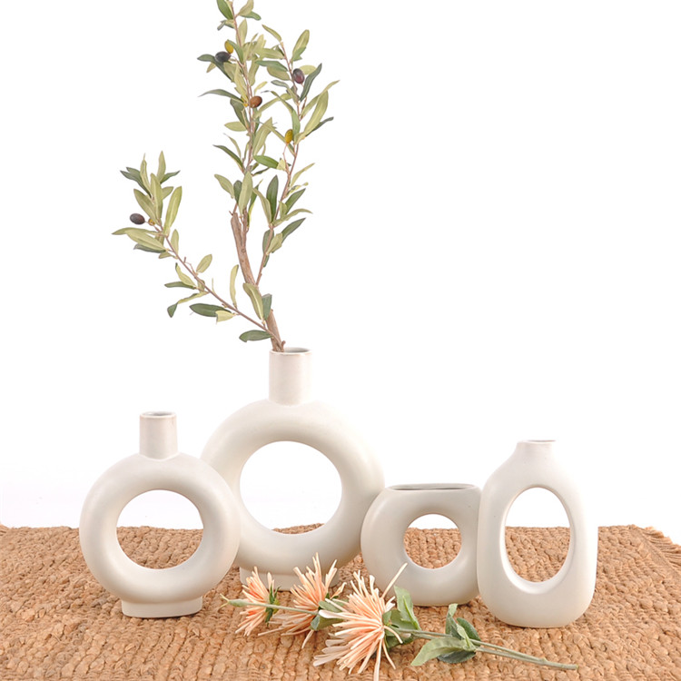 White ceramic vases nordic minimalism style decoration for centerpieces kitchen office vase decoration for home