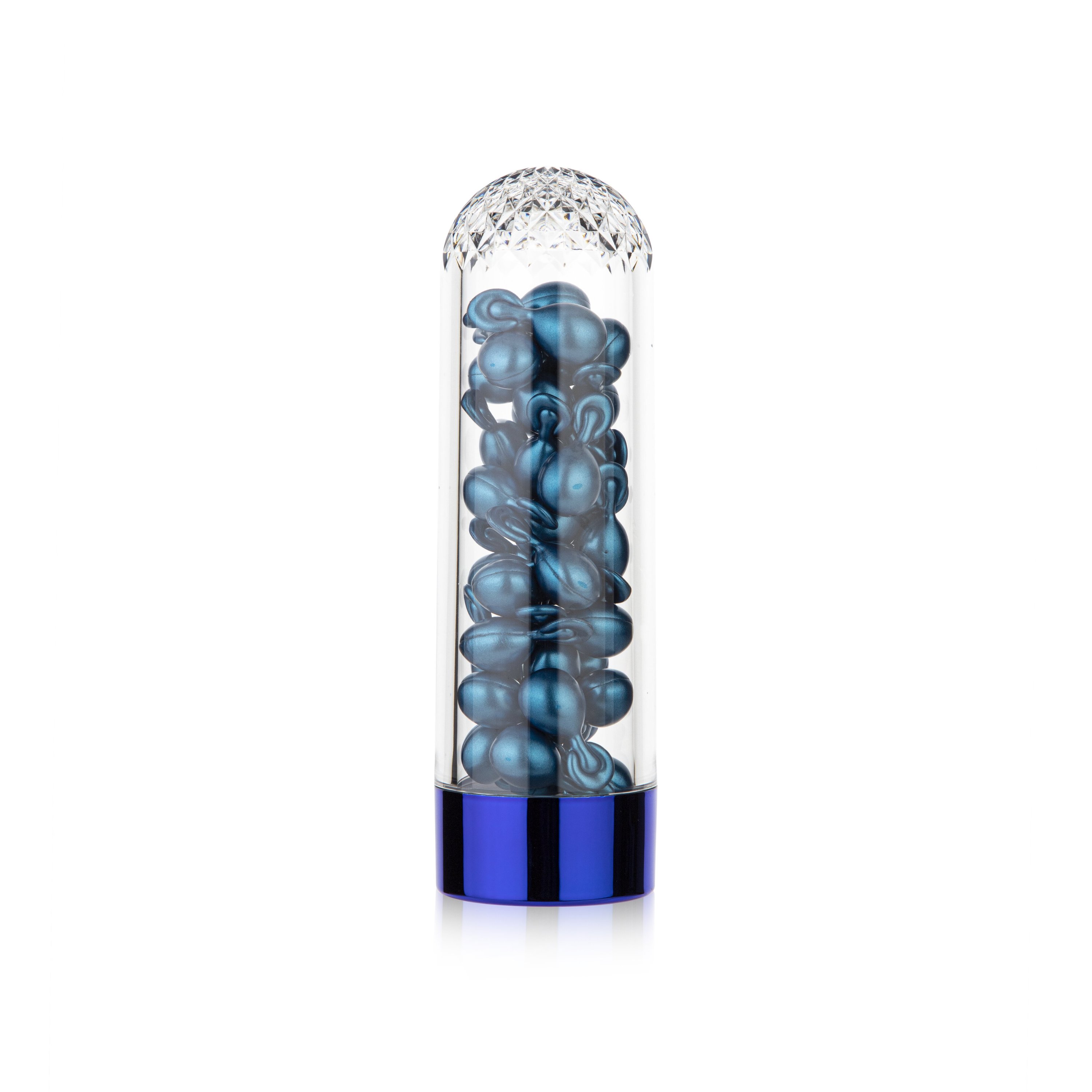 75ML Transparente + Tapa Azul Dorado