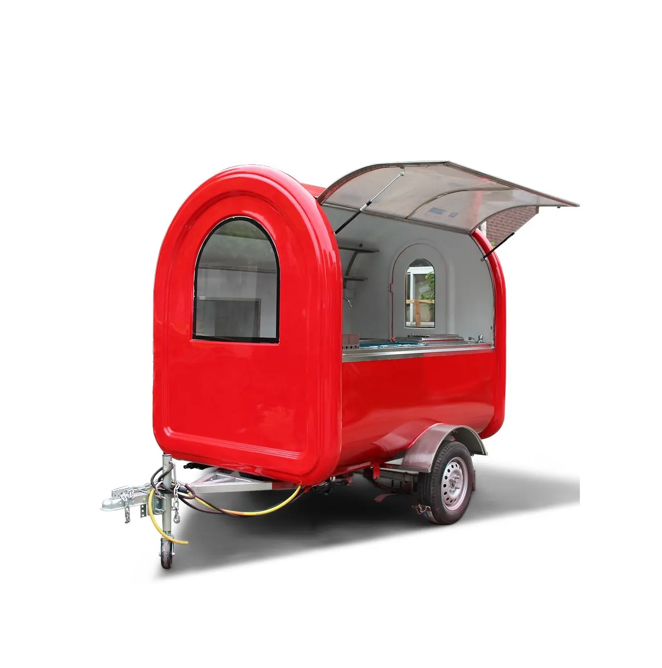Yieson-Carro de comida móvil para patinetes, carro de comida rápida para hacer helados, Shawarma, quemadores, Gyros, carrito de comida