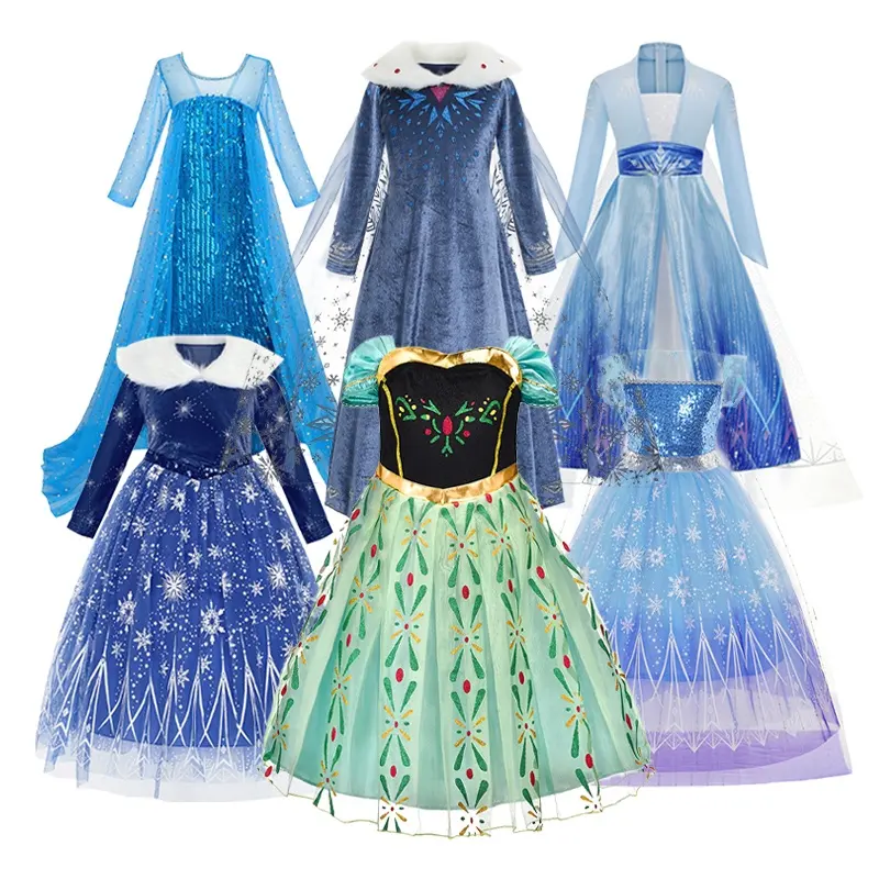 Fantasia de cosplay da princesa anna, fantasia de halloween, vestido para crianças, vestidos de festa para meninas