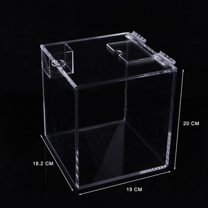 Caja rectangular de cubo acrílico transparente, contenedor con tapas bisagras para pilas - Product Image 3