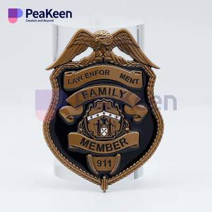 Bán sỉ tùy chỉnh thực Úc Liên Bang lực lượng kim loại dịch vụ an ninh phù hiệu đã nghỉ hưu với người giữ da - Product Image 5