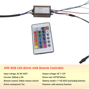 Driver impermeabile 10W-100W RGB con ingresso di memoria AC 85-265V luce led impermeabile driver