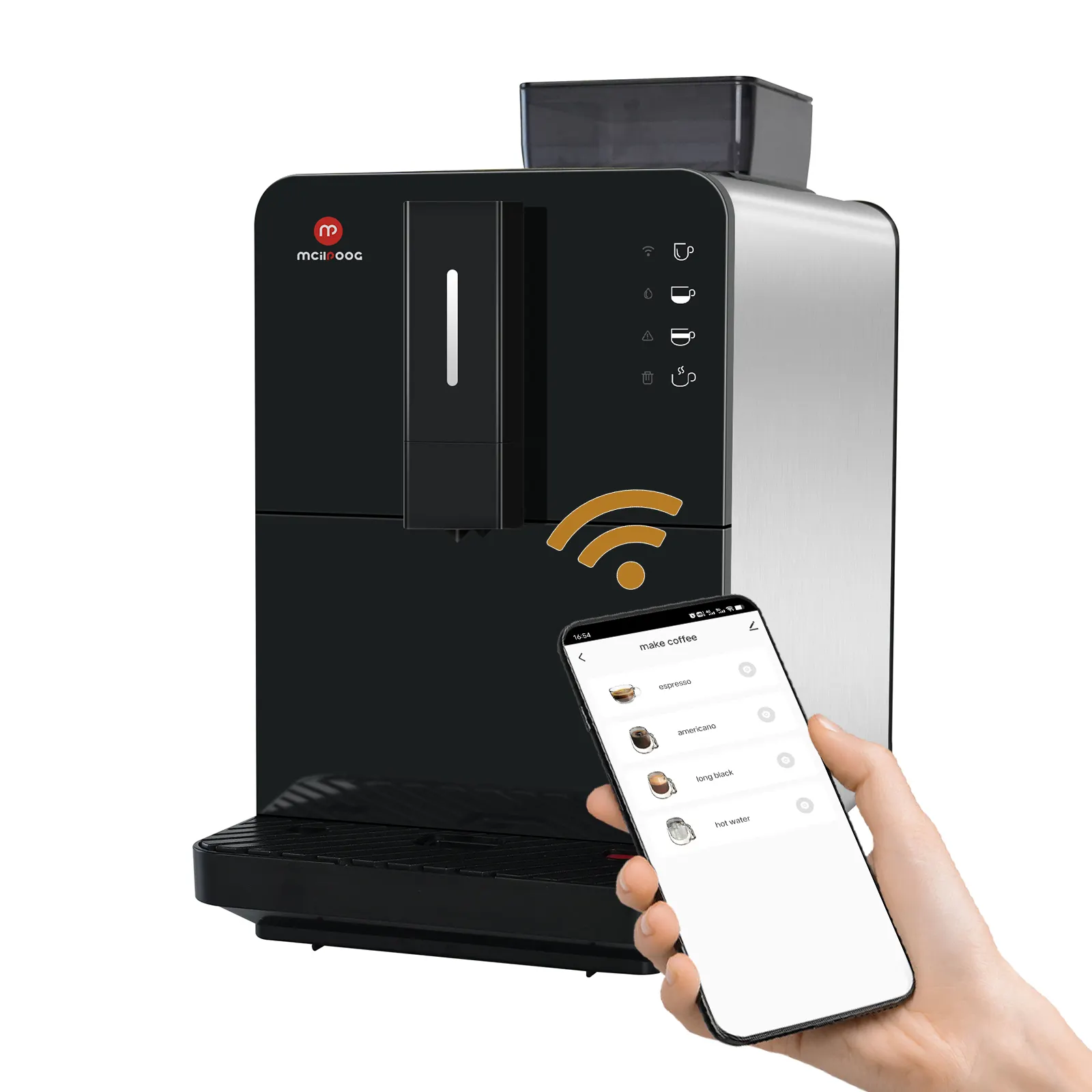 Nova máquina de café inteligente Wi-Fi Full automática feijão para xícara