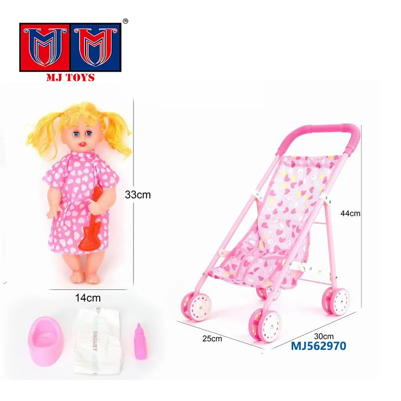 Carrello pieghevole all'ingrosso carrozzina giocattolo per bambini passeggino materiale per passeggino bella bambola Baby Go Cart passeggino per bambole