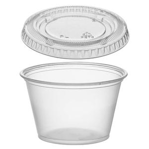 サンプルフリーBPAフリー2.5オンスPPソースカップ使い捨てミニサイズカッププラスチック蓋付き