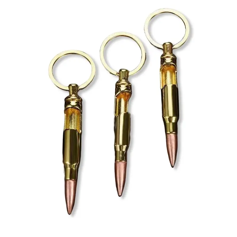 Giá rẻ khuyến mại OEM ODM Quà Tặng kim loại vòng chìa khóa với biểu tượng tùy chỉnh laser đạn chai Opener Keychain