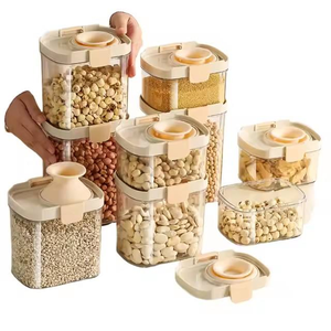 Contenedor de comida para perros, contenedores de almacenamiento de alimentos apilables para mascotas, juego de contenedores de almacenamiento de alimentos PP con tapas