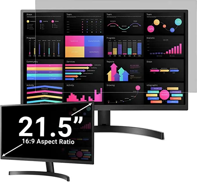Filter Layar Privasi Komputer 21.5 Inci Monitor Layar Lebar Anti Filter Cahaya Biru Film Pelindung Anti-mata-mata & Anti-mengintip