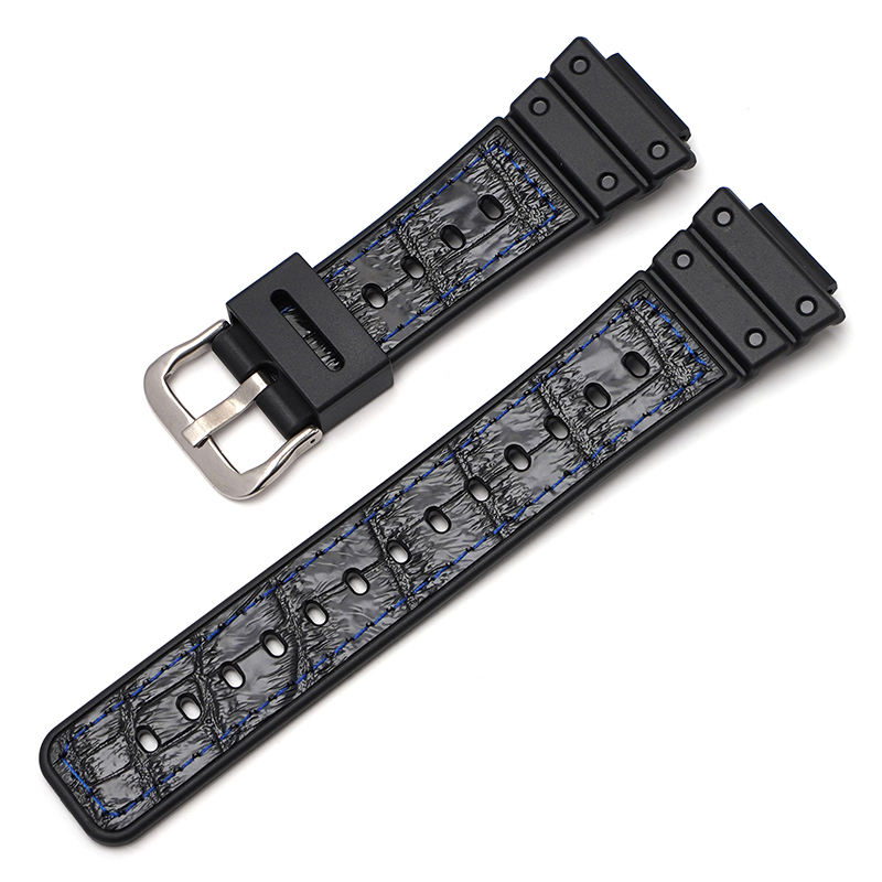 Ligne noire et bleue + boucle argentée