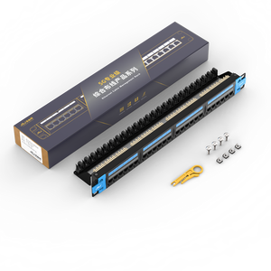 CAT 6 1U 8 Core Negro Marco de distribución de 19 pulgadas Cat 5 Blindado 24 puertos Panel de conexión de Red de Luz LED - Product Image 1