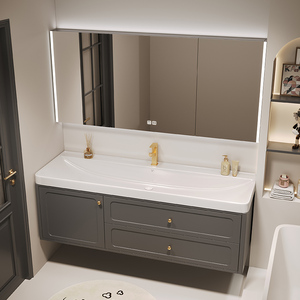 Modern Bathroom Vanity Ceramic Sink, Soft-Close Drawers and Spacious Storage, Perfect <strong>fo</strong> Homes Bathroom Vanity