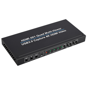 HDMI Quad Multi-Viewer 4x1 4 en 1 Salida Conmutador HDMI con USB3.0 Captura de video 1080P HDMI Control IR sin costuras Soporte 3D 10 modos - Product Image 2