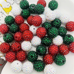 20mm renkli yuvarlak tıknaz reçine Rhinestone boncuk stok akrilik Gumball dağınık boncuklar kalem takı yapımı için - Product Image 1