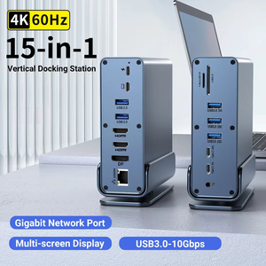 Вращающаяся подставка MST с тремя экранами, док-станция 15-в-1, расширение мониторов HD 4K60Hz DP, USB3.1 10G USB-C хаб - Product Image 2