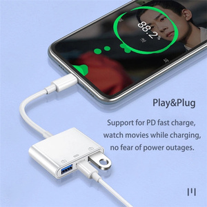 3 in 1 USB C USB OTG kart okuyucu Flash sürücü ile tip C şarj portu tip C telefon adaptörü için U Disk/fare/klavye bağlayın - Product Image 4
