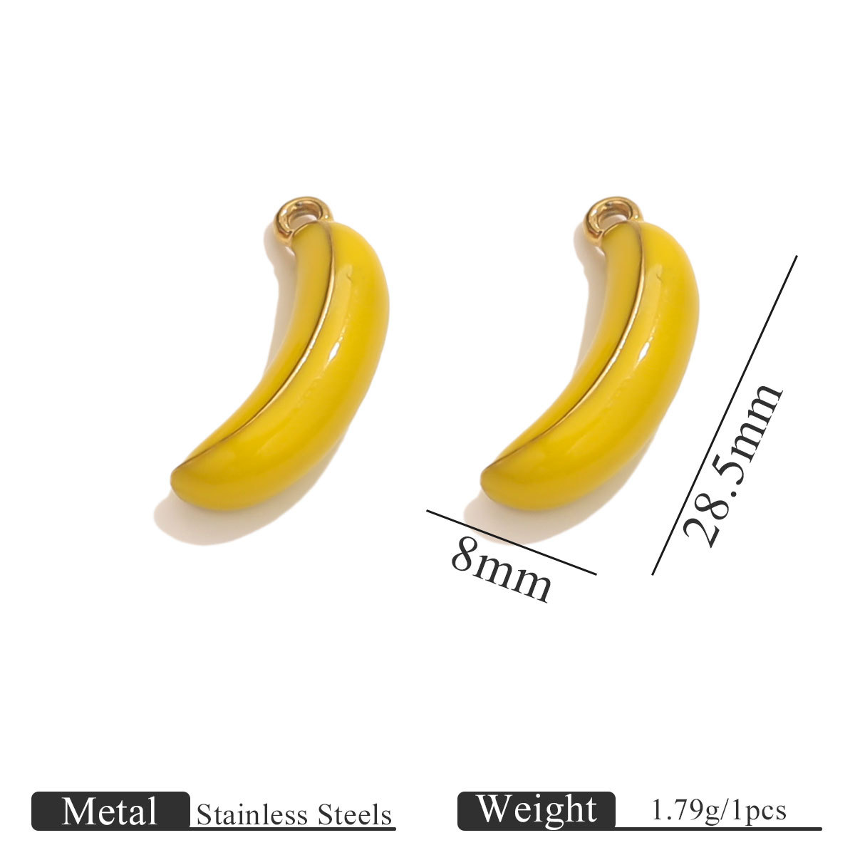 Pendentif banane doré 10