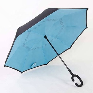 Wholesale Custom C Handle Windproof <strong>Reverse</strong> Invert <strong>Umbrella</strong> Double Layer 23&quot; Arc Upside Down <strong>Umbrella</strong> <strong>Inside</strong> Out <strong>Umbrella</strong>