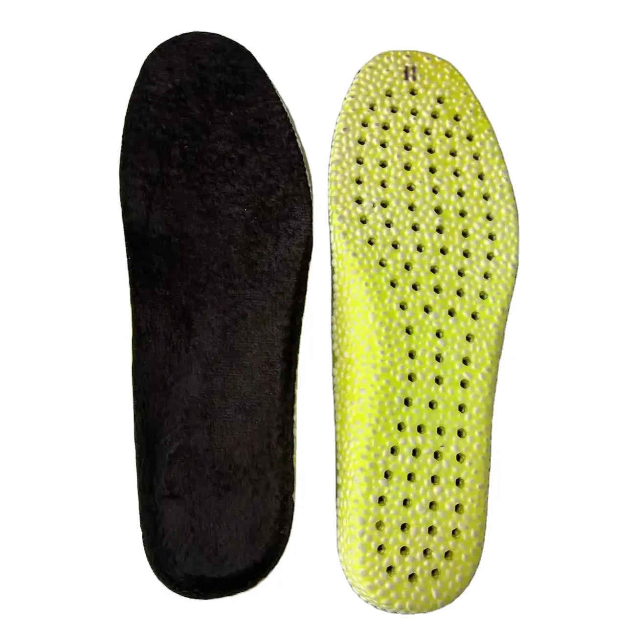 Venta al por mayor de plantillas de materiales EVA PU de alta transpirabilidad de forro polar cómodo de piel para plantillas de zapatos