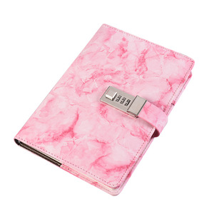On Sale Soft Marble Cipher Book Creative Student Prize <strong>Notebook</strong> Simple and Thickened <strong>Notepad</strong> Password <strong>Lock</strong> Diary Book - Product Image 1