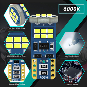 Yeni T10 LED ampul 2835 18SMD Canbus araba LED plaka aydınlatma ışığı 168 194 kubbe ışık Reading LED T10 okuma lambası için LED İç - Product Image 3