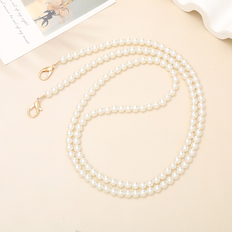 Cadena para bolso bandolera de perlas de 8 mm (hebilla dorada)