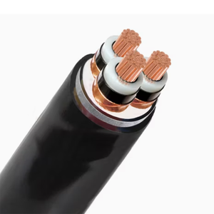 Cable de alimentación subterráneo blindado de alambre de aluminio forrado de PVC impermeable de voltaje medio de 35kv, cobre puro 16A para ordenador - Product Image 2