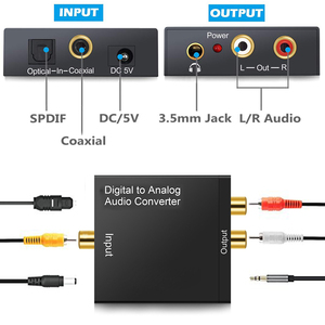 Amplificador convertidor de Audio Digital a analógico, decodificador de señal Coaxial de fibra óptica a adaptador de Audio estéreo analógico, Audio R/L, 3,5mm - Product Image 4
