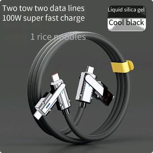 Özel 65W dört-in-one süper hızlı şarj kablosu 3A hızlı veri cep telefonları için tip-c USB hediye kutusu ile kalın yolcu - Product Image 2