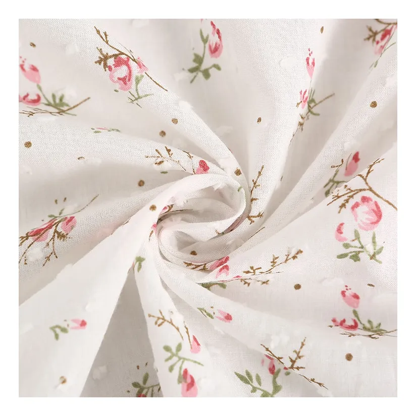 Tessuto di cotone floreale di shirting della stampa del fiore del punto tessuto sensazione comoda variopinta per women507-2