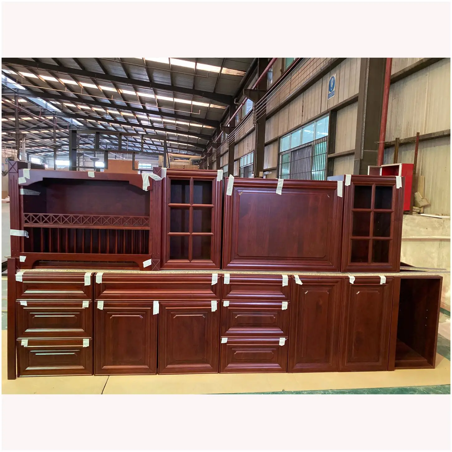 CBMmart Custom Top Quality Solid Wood Shaker Style American Modular Wall Cabinets Doors Plywood Kitchen Cabinets