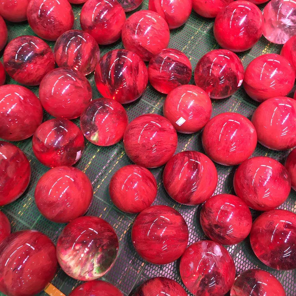クリスタルボール赤い溶解球装飾用クリスタル工芸品