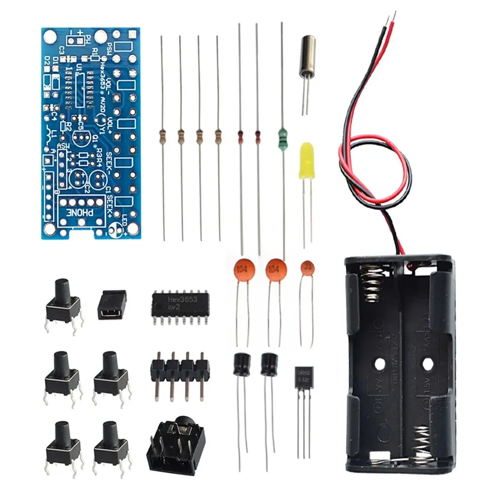 โมดูลรับสัญญาณวิทยุ FM สเตอริโอไร้สาย PCB ชุดอิเล็กทรอนิกส์ DIY 76MHz-108MHz DC 1.8V-3.6V