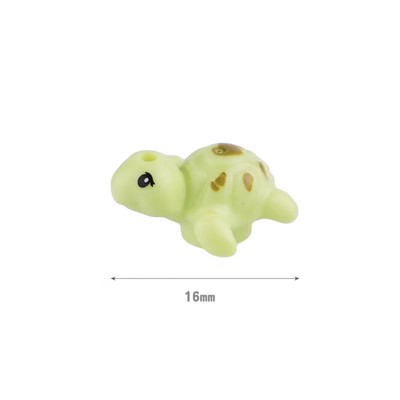 1 tortue verte fluo